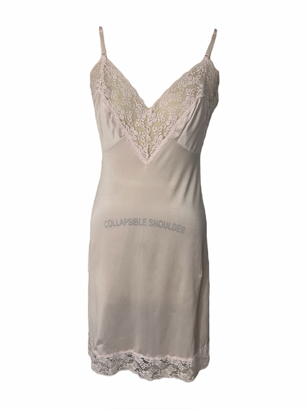 Vintage Baby Pink Lace Midi Nightgown